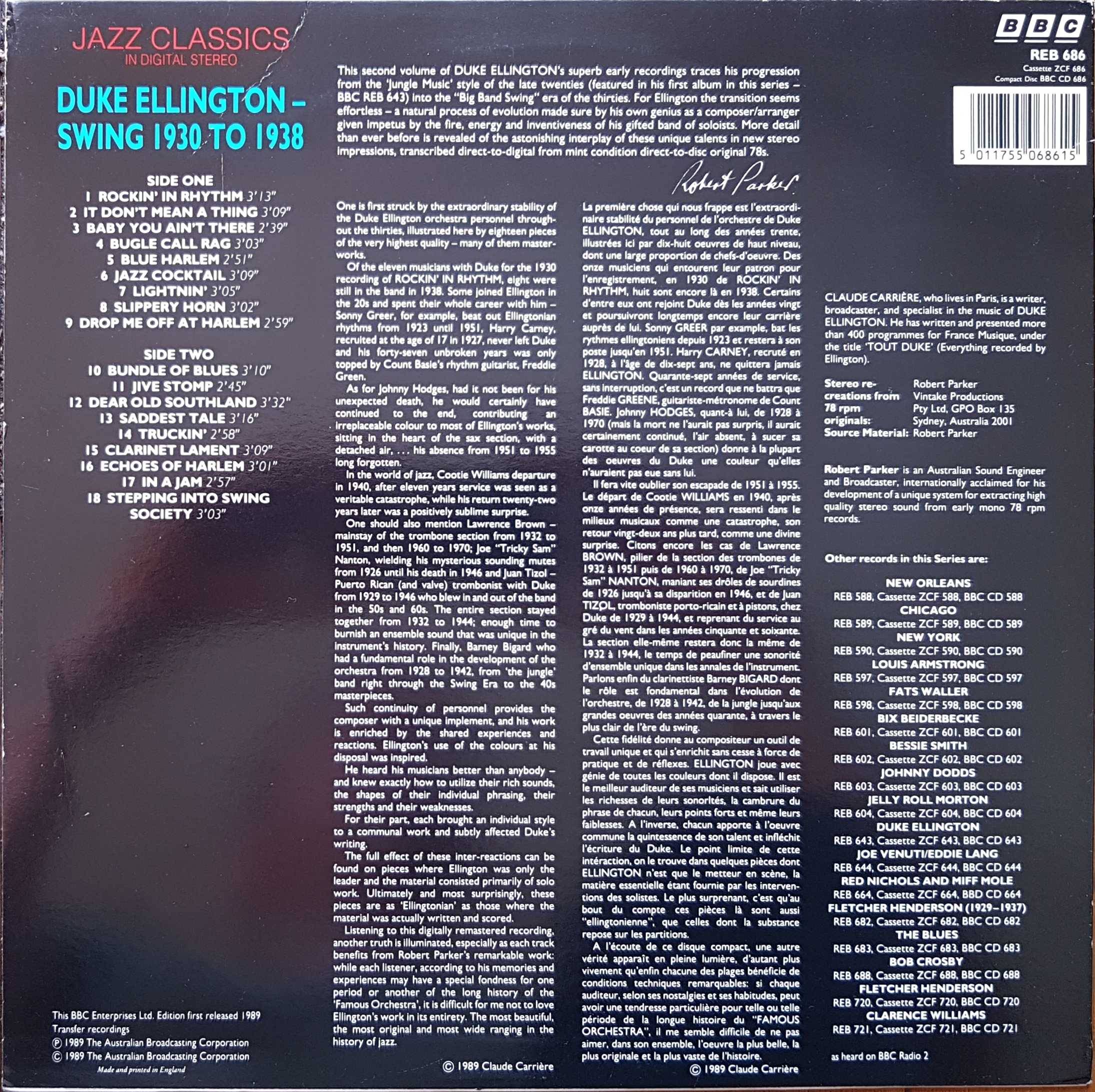 Picture of REB 686 Jazz classics - Duke Ellington by artist Duke Ellington from the BBC records and Tapes library